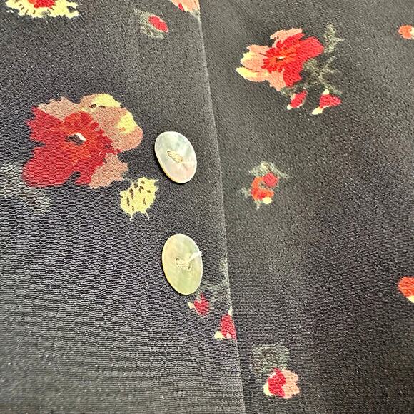 VTG TR Bentley Plus 24 Black Red Floral Midi Skirt Summer Resort Cottage Fairy - Picture 3 of 9